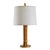 Rattan & Brass Table Lamp Mid-Century Modern Style For Sale