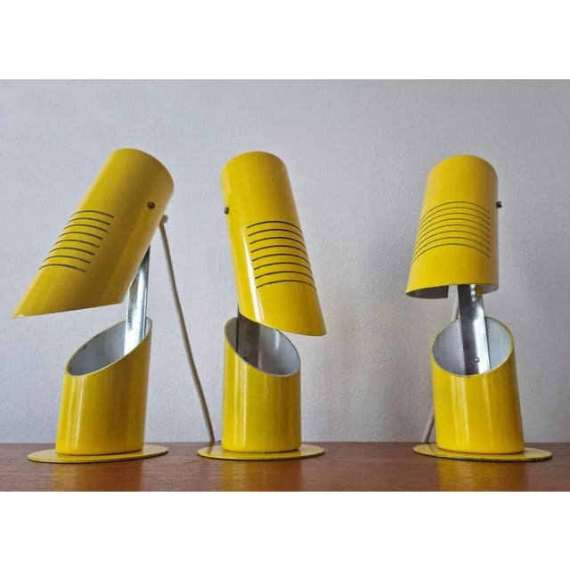 Yellow Table Lamps Napako, 1970s, Set of 3 For Sale - Image 8 of 11