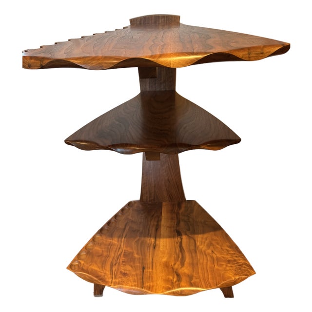 Custom Jesse Fisher Walnut Pool Cue Rack - Fine Woodworks Floor Standing Rack For Sale