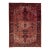Hand-Knotted 1950s Persian Heriz Wool Rug in Red With Medallion Design For Sale