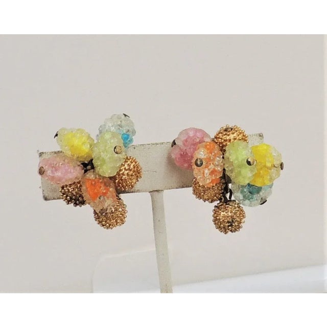 Vintage 1960s Napier "Gum Drop" Colorful Clip Earrings - 2 Pieces For Sale - Image 9 of 9