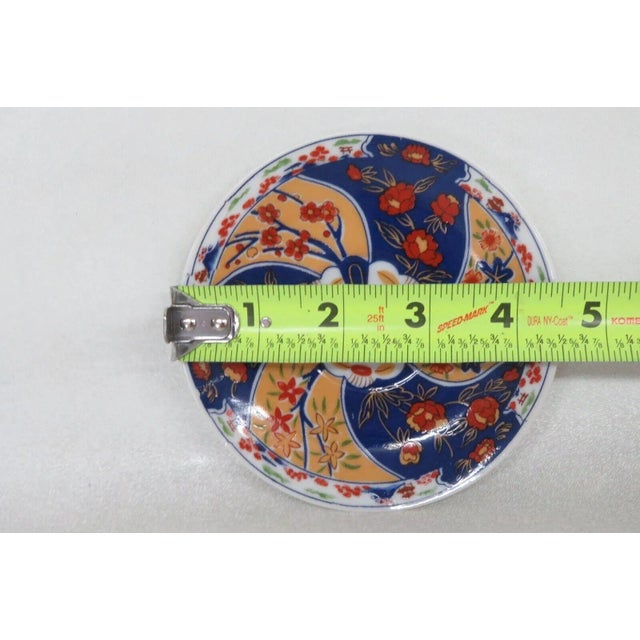 Japan Asian Blue Red and Yellow Floral Coffee Espresso Cup and Saucer Set For Sale In Miami - Image 6 of 9