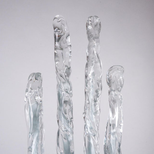Floor Lamp Model E7T Excalibur in Transparent Glass and Stalactite Bedside Lamp by Ettore Fantasia for Sothis Murano, 1970s For Sale - Image 11 of 17