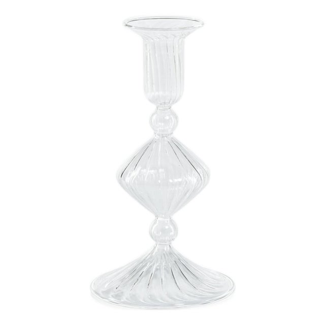 Zyrandol Glass Taper Holders, Set of 2, 7" For Sale