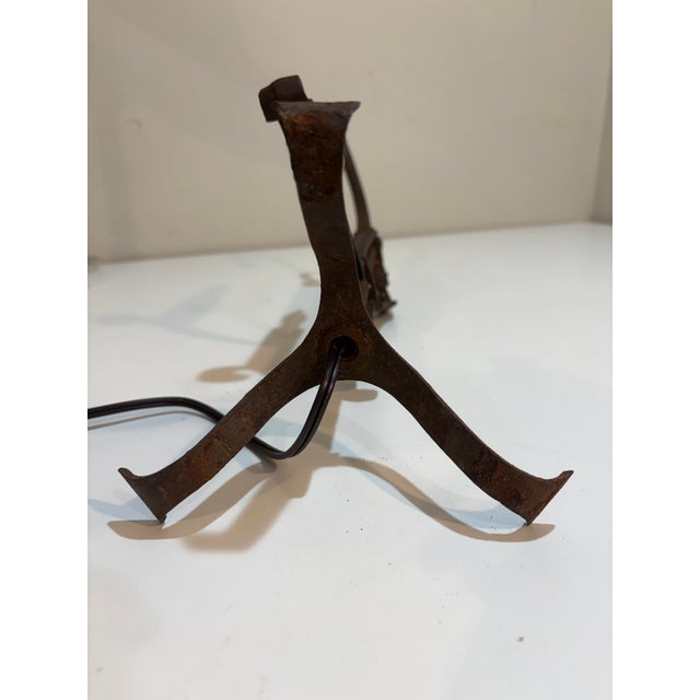Antique Hand-Forged Wrought Iron Lamp – Gothic Revival, Spanish Mission, Arts & Crafts Style For Sale - Image 12 of 12