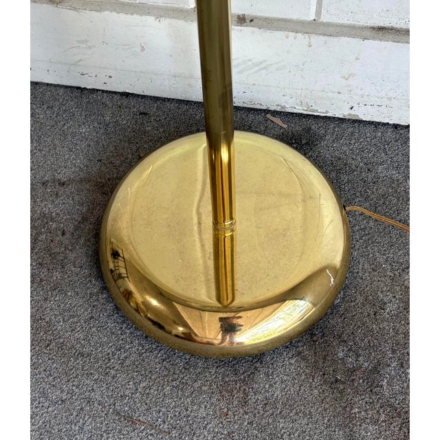 1970s Brass Glass-Dome 3 Light Floor Lamp For Sale - Image 4 of 4