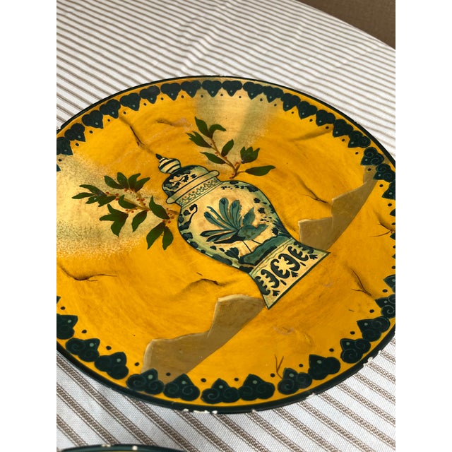 Yellow Vintage Raymond Waites Chinoiserie Plates - A Set For Sale - Image 8 of 10