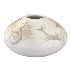 Vintage Hozoni Pottery Native American Indian Ceramic Vase With Kokopelli and Animal Motifs