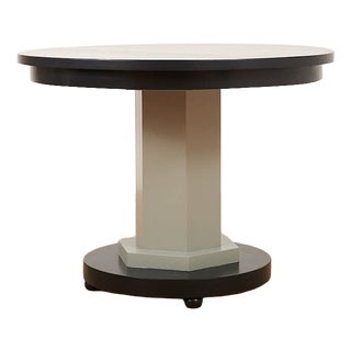 Wooden Round Table in Black Grey, 1930s For Sale