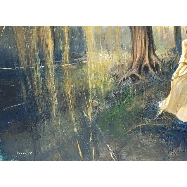 Brown Matthew Paoletti "Untitled" Contemporary Surreal Abstract of a Woman Running Through a Forest, 2021 For Sale - Image 8 of 11