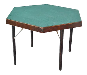 Hexagonal Folding Card Table from Fratelli Zari Milano, 1950s