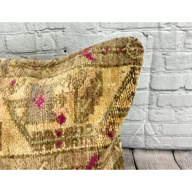 Turkish 20 x 20 Rug Pillow Grand Melody Turkish Pillow Cushion Cover For Sale - Image 3 of 4