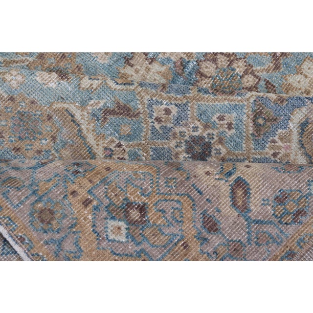 Antique Persian Sultanabad in Floral All-Over Design in Light Blue With Tan 5'0 X 8'2 For Sale - Image 12 of 13