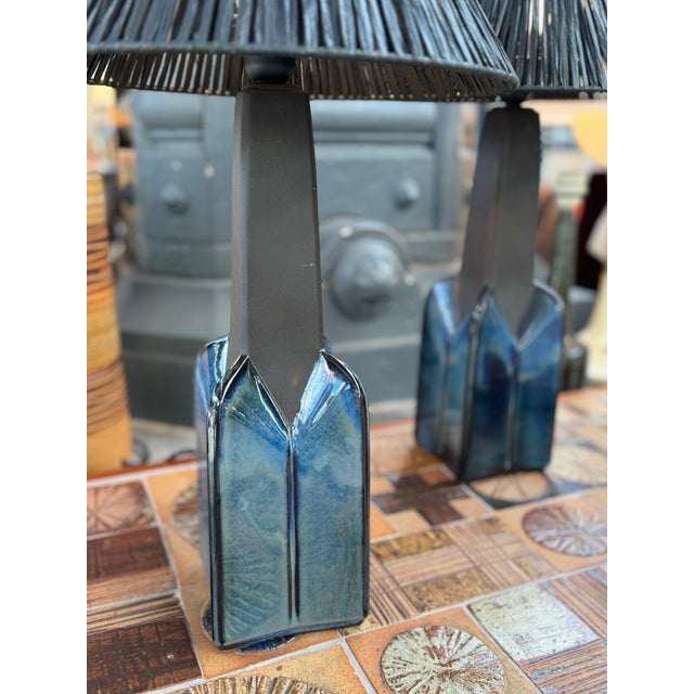 Stoneware Ceramic Table Lamps by Einar Johansen for Søholm Stentøj, 1970s, Set of 2 For Sale - Image 3 of 8