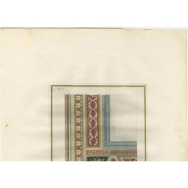 Antique architecture print of ornaments titled 'Quarta parte dell Ornato del Volto eseguito di Stucco in una delle Camere...