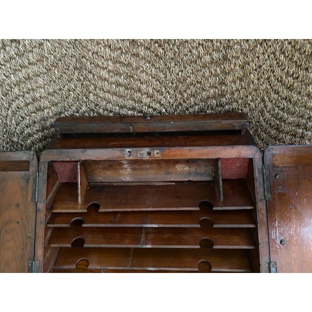 Antique English Letter Box With Lock and Key For Sale - Image 9 of 10