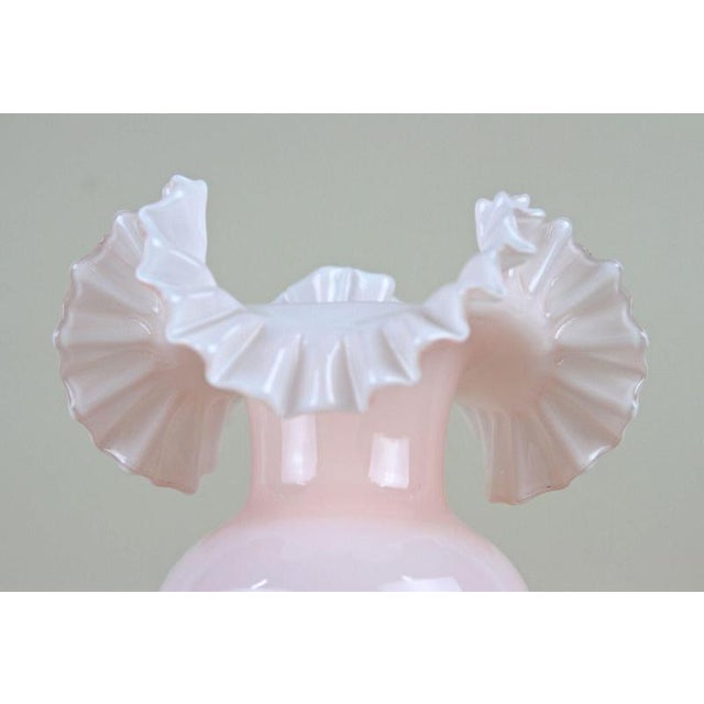 20th Century Art Nouveau Pink Glass Vase with Frilly Edge, Austria, 1900 For Sale - Image 4 of 15