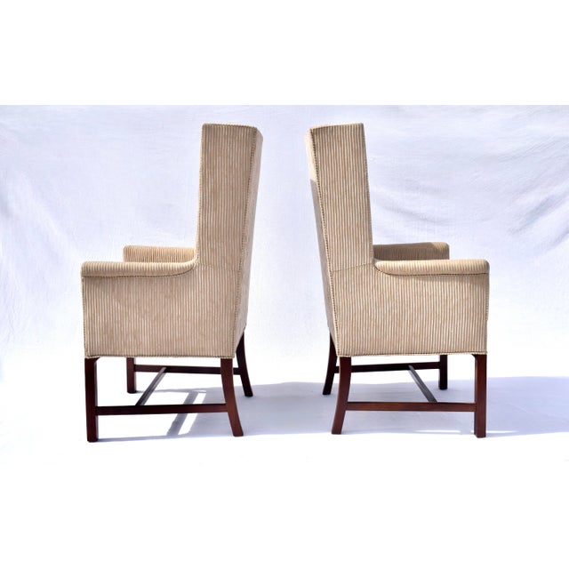 1970s Vintage Hickory Wingback Dining Chairs With New Velvet Seats For Sale In Philadelphia - Image 6 of 9