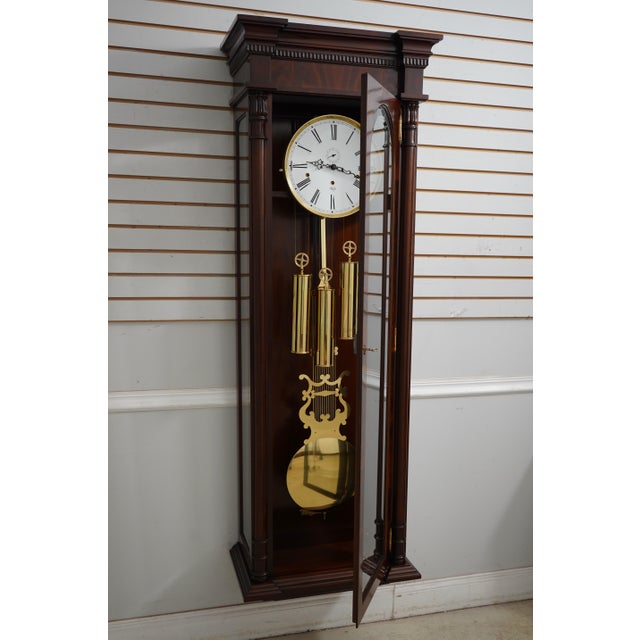 Traditional Sligh Model 743-1 Mahogany Wall Hang Clock For Sale - Image 3 of 12