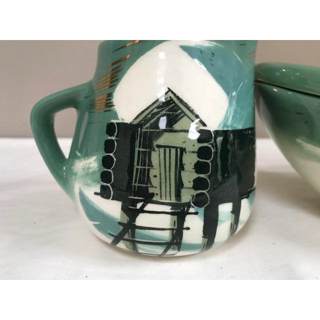 Matthew Adams Sascha Brastoff 1950s Alaska Pottery Creamer & Sugar Bowl For Sale - Image 4 of 8
