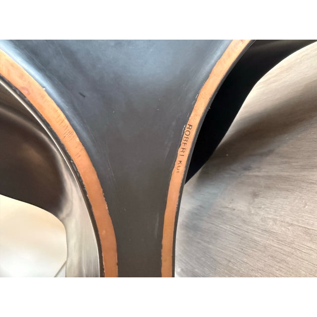 2010s Round Black Lacquer Table by Robert Kuo, Hand Repousse, Limited For Sale - Image 5 of 7