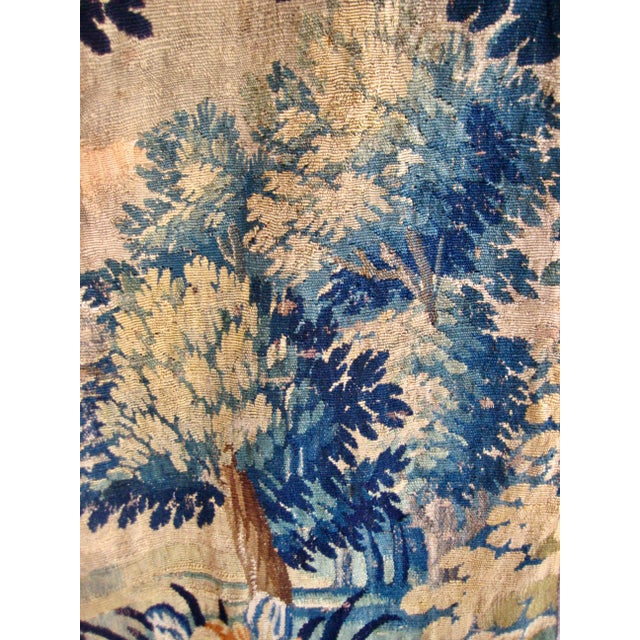 French Aubusson Verdure Tapestry Two Herons on a Lake Circa 17 Hundreds For Sale - Image 11 of 12