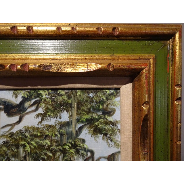 1960s Mississippi River Sidewheeler River Landscape Oil Painting on Canvas by Marcella Packard For Sale - Image 9 of 13