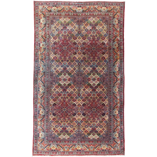 Early 20th Century Early 20th Century Zabihi Collection Jewel Toned Signed Oversize Persian Kashan Rug - 10'3" x 17'3" For Sale - Image 5 of 12