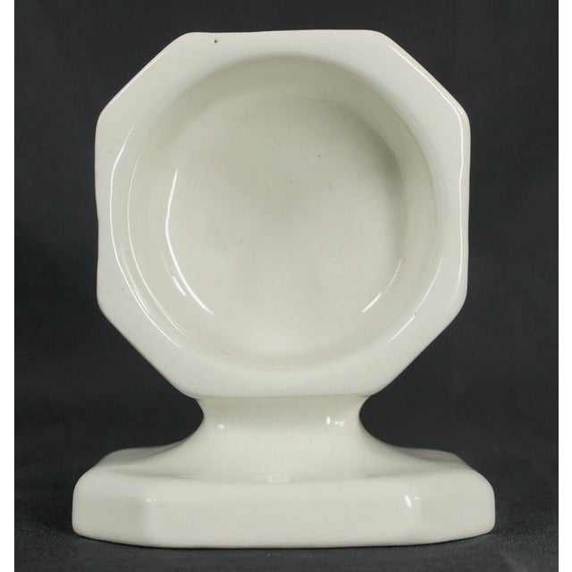 Vintage European White Ceramic Bathroom Cup Holder For Sale - Image 4 of 10