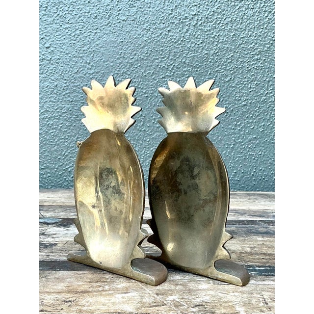 Vintage Brass Pineapple Bookends. - Set of 2 For Sale - Image 4 of 12