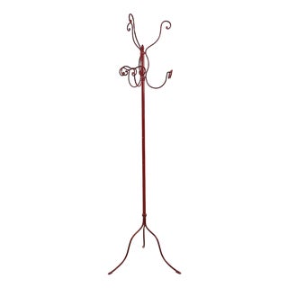 Red Wrought Iron Coat Rack For Sale