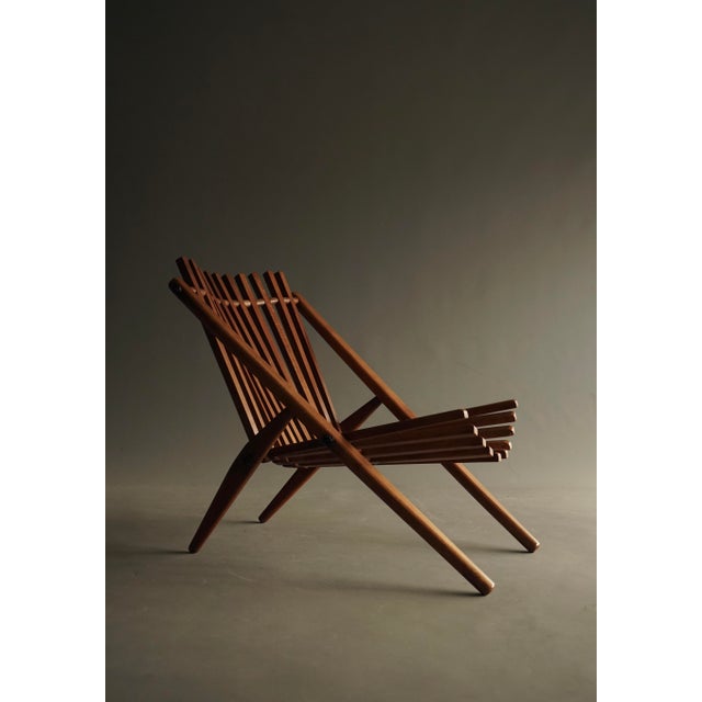 Vintage Dutch Slatted Lounge Chair in Beech, 1950s For Sale - Image 14 of 15