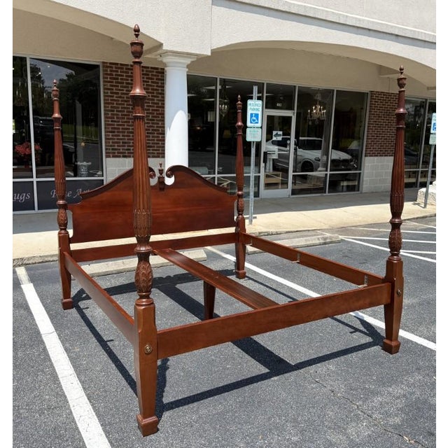 This vintage king size cherry bed frame by Y&J Furniture features rich cherry wood construction and classic traditional...