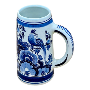 Mid 20th Century Hand-Painted Dutch Delft Blue & White Stein / Tankard