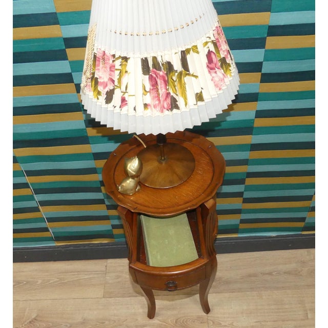Vintage Round Side Table with Drawers, 1960s For Sale - Image 3 of 13