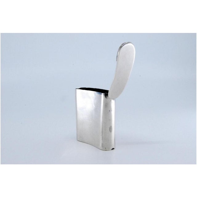 Plain Silver Matchbox with Hinged Lid For Sale - Image 5 of 11