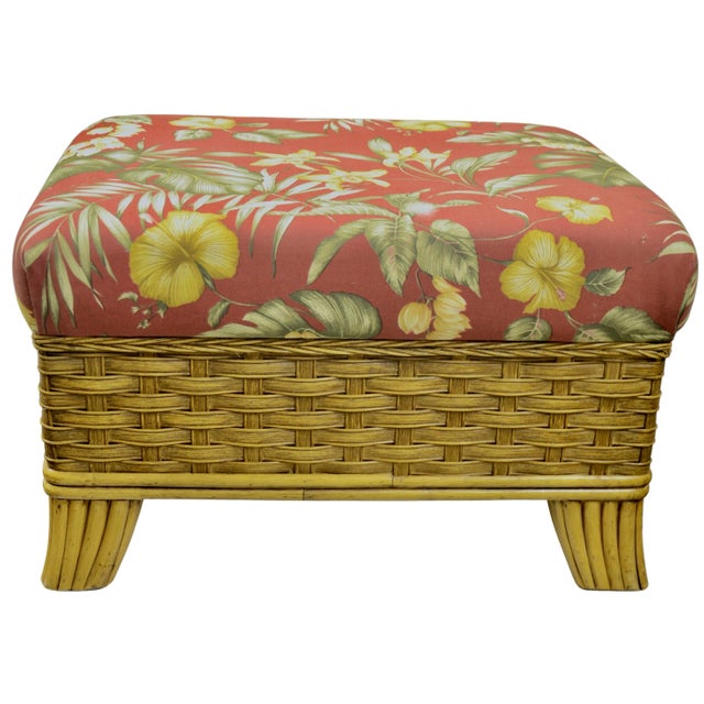 Braxton Culler Woven Bamboo Ottoman For Sale In Chicago - Image 6 of 6