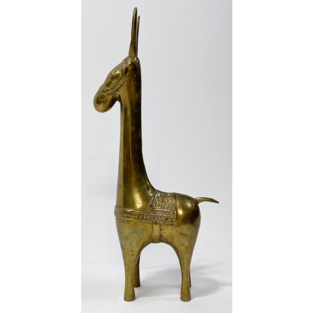 Vintage Large Brass Burro Figure For Sale - Image 4 of 7