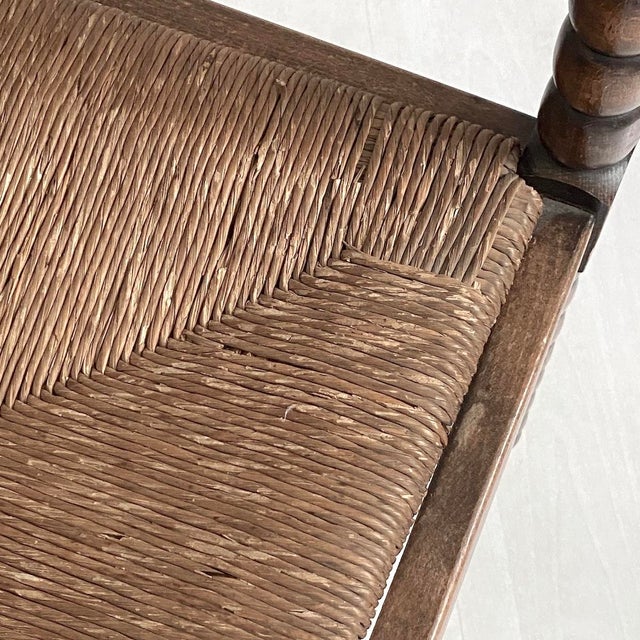 Textile Corner Chair in Turned Wood, 1930s For Sale - Image 7 of 8