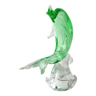 Italian Murano Glass Dolphin Sculpture For Sale