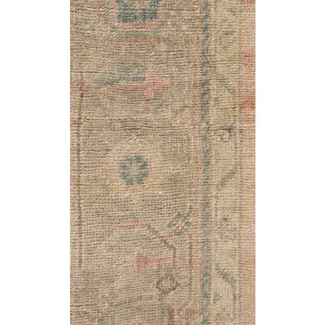 1940s Vintage Circa 1940 Subdued Turkish Oushak Runner Hand Knotted Rug 5ft 3in X 10ft 11in For Sale - Image 5 of 10