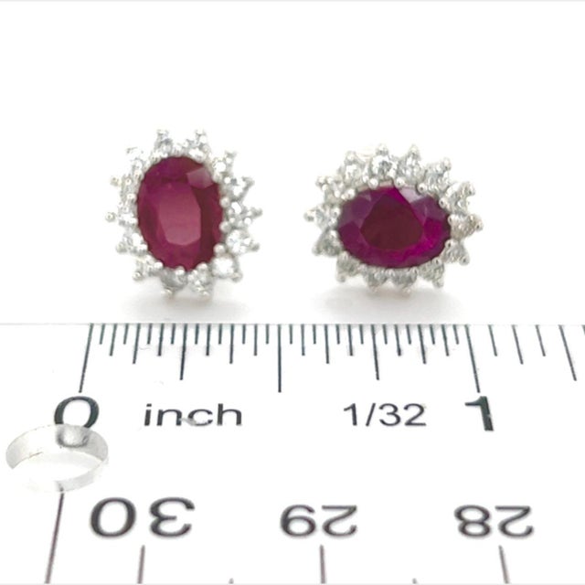 Natural Ruby Diamond Earrings 14k Gold 4.04 TCW Certified For Sale - Image 11 of 11