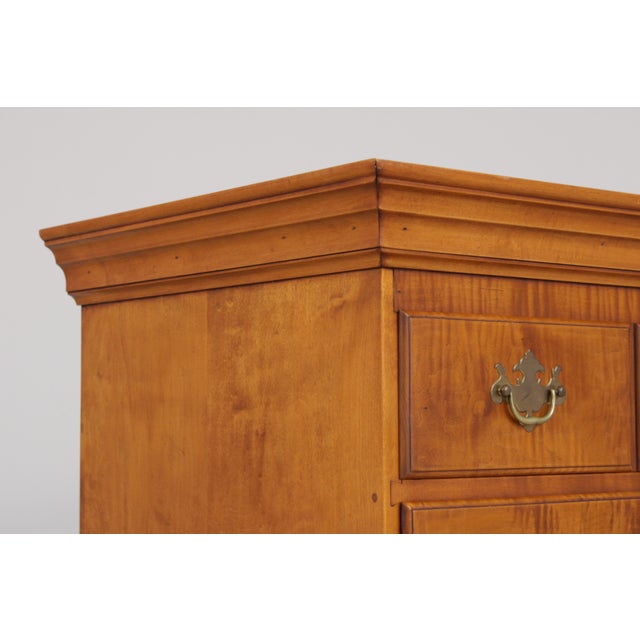 Brown Eldred Wheeler Tiger Maple Highboy Hand Signed For Sale - Image 8 of 16
