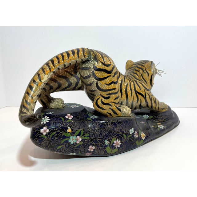 Late 20th Century Vintage Chinese Cloisonne Tiger For Sale - Image 5 of 15