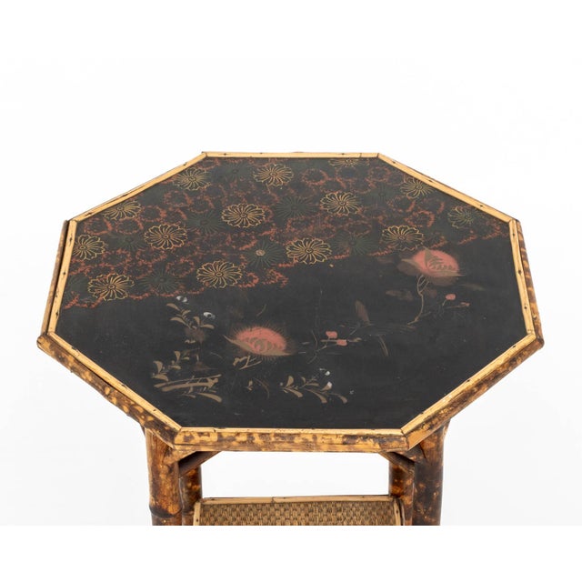 Chinoiserie Lacquered Bamboo Lamp Table For Sale - Image 4 of 8