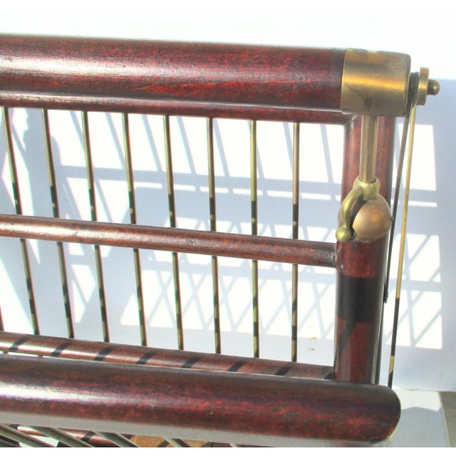 C. 1950s Cesare Lacca Design Mahogany and Brass Magazine Rack For Sale - Image 11 of 12