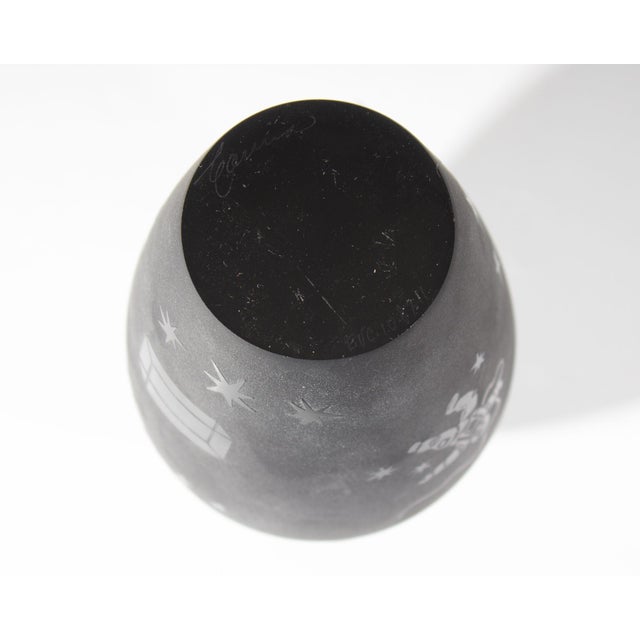 Late 20th Century Art Glass Vase With Astronauts by Steven Correia For Sale - Image 5 of 7