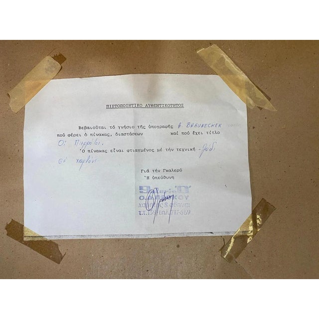 André Braunecker, Les Pierrots, Oil on Paper For Sale - Image 10 of 11