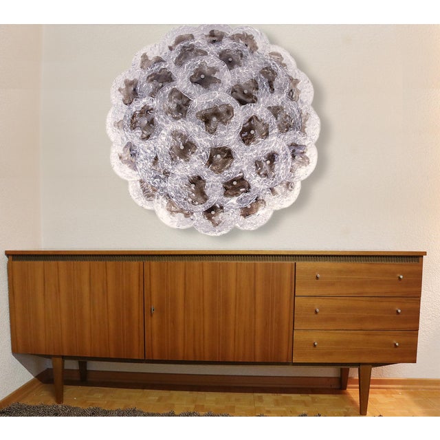 Large Amber Murano Glass Flush Mount or Wall Sconce attributed to AV Mazzega, Italy, 1960s For Sale - Image 4 of 13