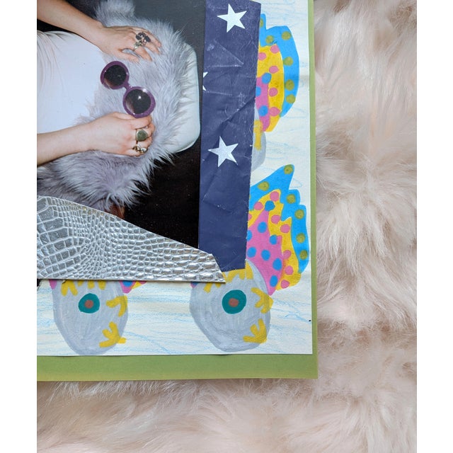 Contemporary Abstract Sunglasses Flaming Eyeball Fashion Mixed Media Analog Collage For Sale - Image 6 of 6